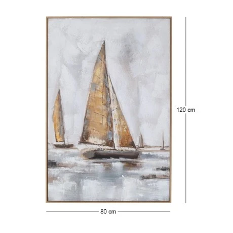 SAIL BOAT ΠΙΝΑΚΑΣ ΕΛΑΙΟΓΡΑΦΙΑ ΜΕ ΦΥΣΙΚΗ ΚΟΡΝΙΖΑ ΣΕ ΤΥΠΩΜΕΝΟ ΚΑΜΒΑ 80Χ120ΕΚ