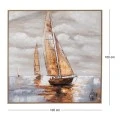 SAIL BOAT ΠΙΝΑΚΑΣ ΕΛΑΙΟΓΡΑΦΙΑ ΜΕ ΚΟΡΝΙΖΑ ΣΕ ΤΥΠΩΜΕΝΟ ΚΑΜΒΑ 100Χ100ΕΚ