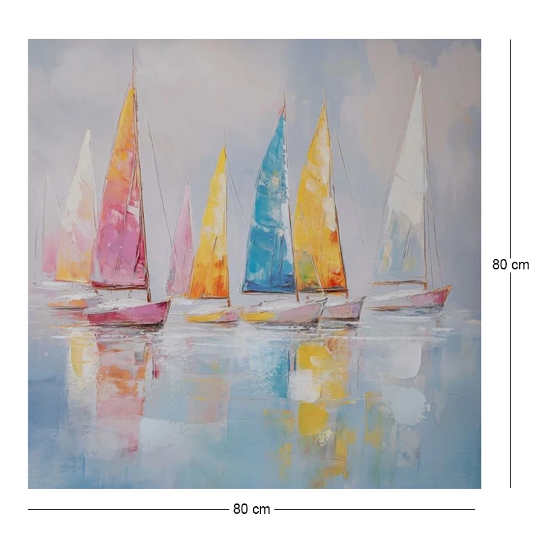 SAIL BOATS ΠΙΝΑΚΑΣ ΤΥΠΩΜΕΝΟΣ ΣΕ ΚΑΜΒΑ 80Χ80ΕΚ