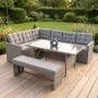 CENTER Set Steel (4 pcs) Grey Wicker/Cushions Dark Grey