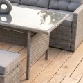 CENTER Set Steel (4 pcs) Grey Wicker/Cushions Dark Grey