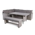CENTER Set Steel (4 pcs) Grey Wicker/Cushions Dark Grey
