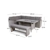 CENTER Set Steel (4 pcs) Grey Wicker/Cushions Dark Grey