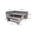 CENTER Set Steel (4 pcs) Grey Wicker/Cushions Dark Grey