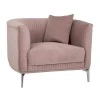 DUSTY PINK VELVET ARMCHAIR 106X96X73CM W SILVER METAL LEGS KD