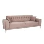 DUSTY PINK THREE-SEATER SOFA 236X86X85CM W SILVER METAL LEGS KD