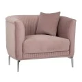 DUSTY PINK VELVET ARMCHAIR 106X96X73CM W SILVER METAL LEGS KD