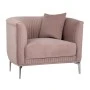 DUSTY PINK VELVET ARMCHAIR 106X96X73CM W SILVER METAL LEGS KD