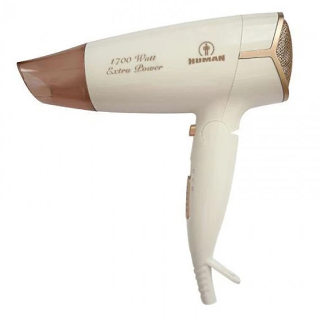 Human HU330 1700W Hair dryer with foldable handle in white color