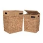 SET 2 WATER HYACINTH LAUNDRY BASKET WITH LID 44X33X56 37X27X48CM