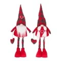 XMAS SET 2 RED FABRIC FOLDABLE GNOME WITH HEART 70CM
