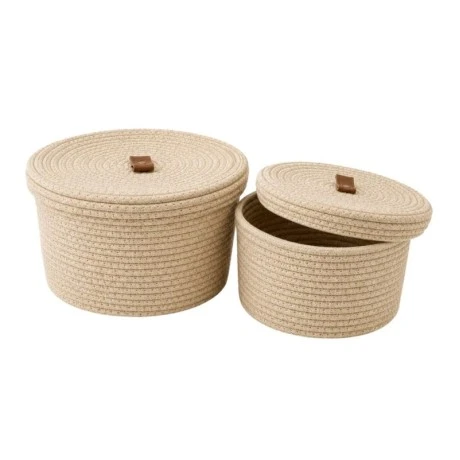 SET 2 ROPE BASKET IN CREAM COLOR D27X18 23X14CM