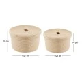 SET 2 ROPE BASKET IN CREAM COLOR D27X18 23X14CM