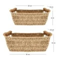SET 2 NATURAL ROPE BASKET 30X20X10  25X18X8CM