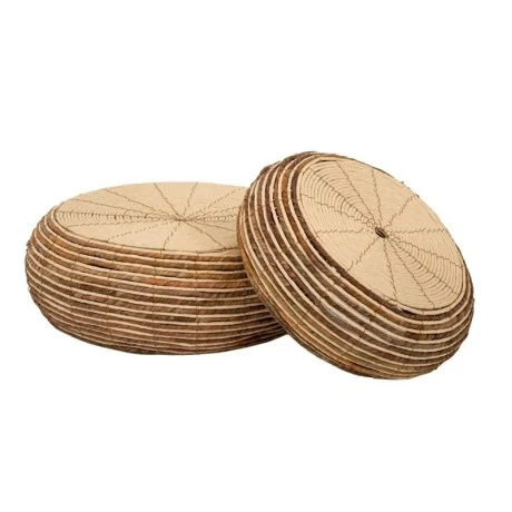 SET 2 NATURAL ROPE FLOOR PILLOW 62X20 46X19CM