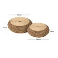 SET 2 NATURAL ROPE FLOOR PILLOW 62X20 46X19CM