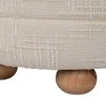 SET 2 CREAM FABRIC STOOL WITH STORAGE SPACE AND WOODEN BASE 83X83X42  63X63X35CM