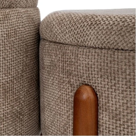 SET 2 ELEPHANT CIRCLE STOOL ON WOODEN LEGS AND INSIDE STORAGE D56X35CM D45X30CM