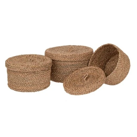 ΣΕΤ 3 ΑΠΟΘΗΚΕΥΤΙΚΑ WICKER ΜΕ ΚΑΠΑΚΙ Φ28Χ16 Φ25Χ14 Φ22Χ12ΕΚ