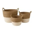 SET 3 ROPE BASKET D34X28 26X24 22X20CM