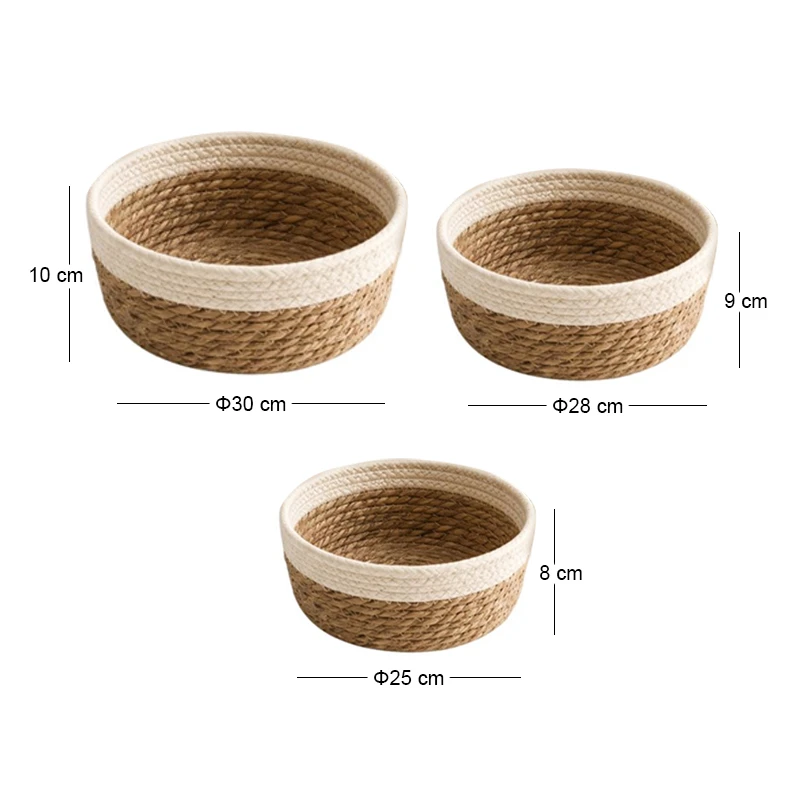 SET 3 ROPE TRAY D30X10  28X9  25X8CM
