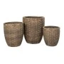 SET 3 BROWN FIBER CEMENT POT 31X33 37X42 44X50CM