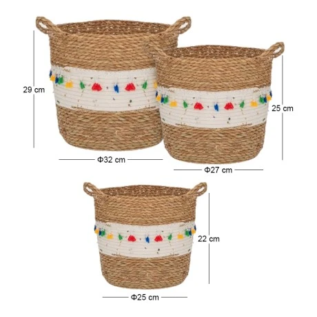 ΣΕΤ 3 ΚΑΛΑΘΙ RATTAN  ΜΕ ΚΡΟΣΙΑ 32Χ29 27Χ25 25Χ22ΕΚ