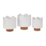 SET 3 WHITE METAL FLOWER POT WITH FELT BASE  D19X21 D17X19 D14X17CM