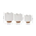 SET 3 WHITE METAL FLOWER POT WITH FELT BASE  D19X21 D17X19 D14X17CM
