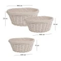 ΣΕΤ 3 ΛΕΥΚΟ ΠΑΝΕΡΙ ΜΕ ΥΦΑΣΜΑ A:45X20 B:40X19 C:35X18 ΕΚ