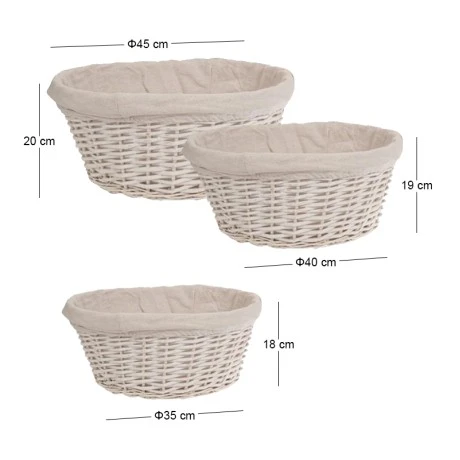 ΣΕΤ 3 ΛΕΥΚΟ ΠΑΝΕΡΙ ΜΕ ΥΦΑΣΜΑ A:45X20 B:40X19 C:35X18 ΕΚ