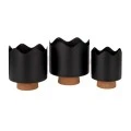 SET 3 BLACK METAL FLOWER POT WITH FELT BASE  D19X21 D17X19 D14X17CM