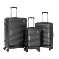 SET 3 BLACK SUITCASE WITH WHEELS 50 61 71CM