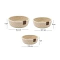 SET 3 ROPE BASKET IN CREAM COLOUR D24X9 21X8 19X7CM