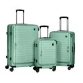 SET 3 GREEN SUITCASE WITH WHEELS 50 61 71CM