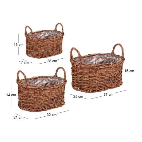 ΣΕΤ 3 ΨΑΘΙΝΑ ΦΥΣΙΚΑ ΚΑΣΠΩ 37Χ25Χ15 32X21X14 28Χ17Χ13ΕΚ ΜΕ ΝΑΥΛΟΝ