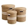 NATURAL PAPER ROPE BASKET WITH LID D41X44 36X39 30X34CM