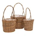 SET 3 WREATH PLANTER WITH HANDLE 37Χ28,5 30Χ26,5 25Χ23CM