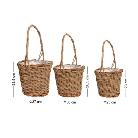 SET 3 WREATH PLANTER WITH HANDLE 37Χ28,5 30Χ26,5 25Χ23CM
