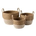 SET 3 NATURAL ROPE BASKET 31X25 27X22 24X18CM