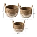 SET 3 NATURAL ROPE BASKET 31X25 27X22 24X18CM