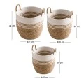 SET 3 NATURAL ROPE BASKET 41X44 36X39 30X34CM