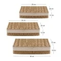 SET 3 ROPE BASKET WITH LID 36X27X13 33X24X12 28X20X11CM