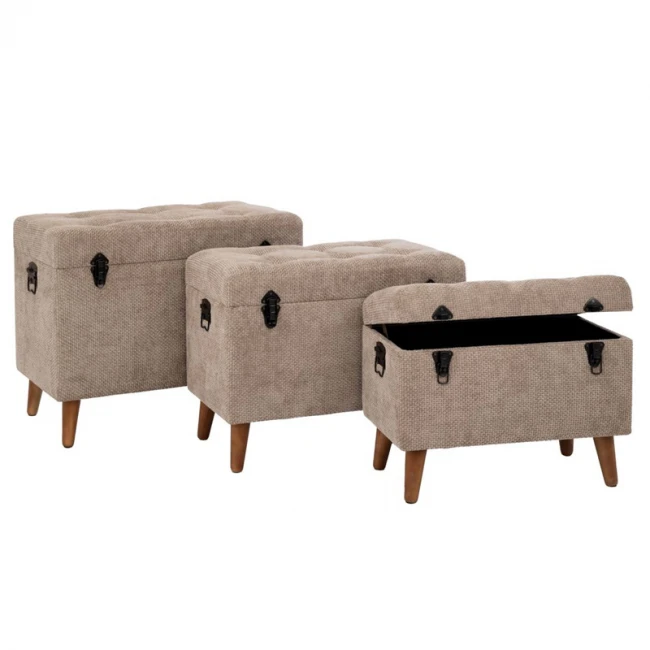 ΣΕΤ 3 ΣΚΑΜΠΟ-ΜΠΑΟΥΛΟ ELEPHANT ΜΕ ΞΥΛΙΝΑ ΠΟΔΙΑ 70Χ41Χ56ΕΚ 65Χ35Χ45ΕΚ 55Χ30Χ40ΕΚ