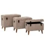 SET 3 ELEPHANT STOOL CHEST ON WOODEN LEGS D70X41X56CM 63X35X45CM 55X30X40CM