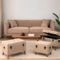 SET 3 ELEPHANT STOOL CHEST ON WOODEN LEGS D70X41X56CM 63X35X45CM 55X30X40CM