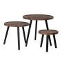 SET 3 BROWN CIRCLE TABLES MDF D50X53 40X43CM D30X33CM