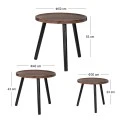 ΣΕΤ 3 ΤΡΑΠΕΖΑΚΙΑ ΚΑΦΕ ΣΤΡΟΓΓΥΛΑ MDF Φ50Χ53 Φ40Χ43 Φ30Χ33ΕΚ