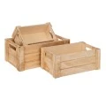 SET 3 NATURAL WOODEN CRATE 27X17X11 23X14X9 19X11X8CM