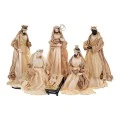 XMAS SET 6 RESIN NATIVITY FIGURINES IN GOLD COLOR 40CM